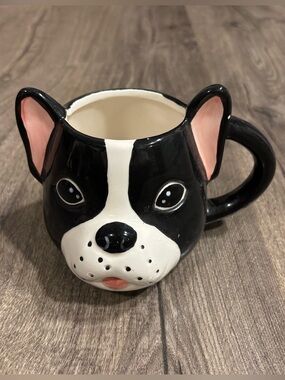 Aeropostale Black and White Frenchie Dog Face Ceramic Mug 2019